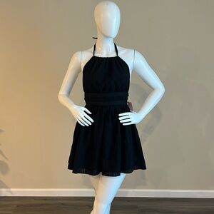 Women's WILD FABLE Target Tie Back Mini Fit & Flare Dress SZ S Black Minimalist.